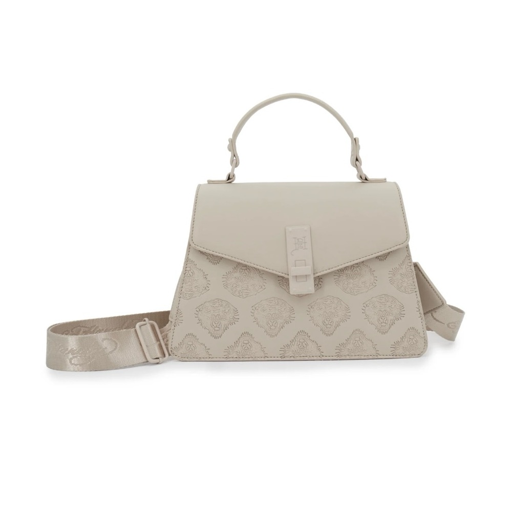 Ed Hardy Beige Top Handle Satchel with Detachable Strap